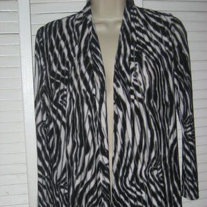 ALBERTO MAKALI JACKET TOP ANIMAL PRINT OPEN FRONT SZ SM
